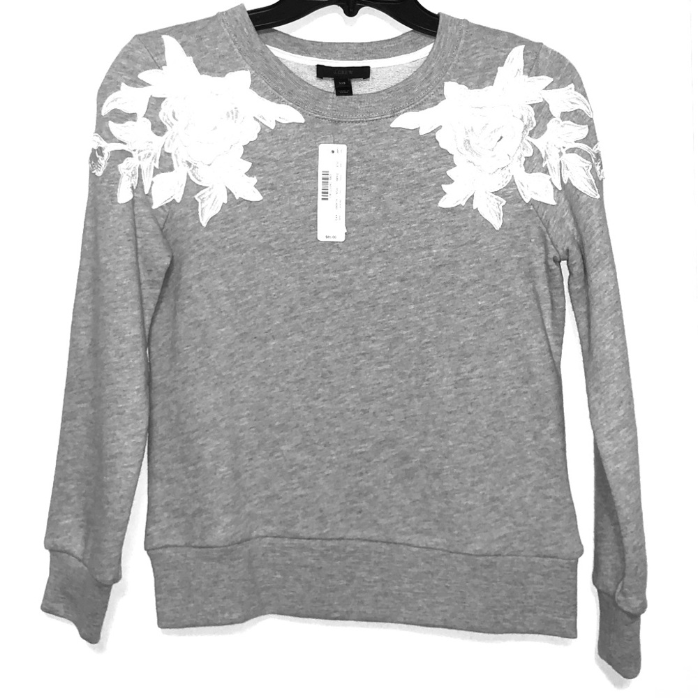 J Crew XXS beautiful Floral sweater 3D flowers